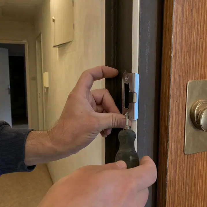 pose gâche porte appartement immeuble
