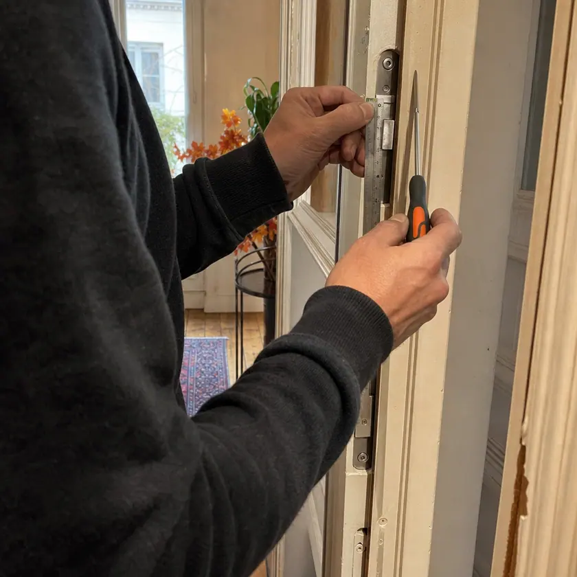 vérification alignement serrure multipoints intérieur